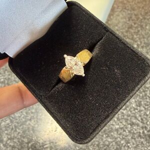 14k natural marquise cut diamond ring